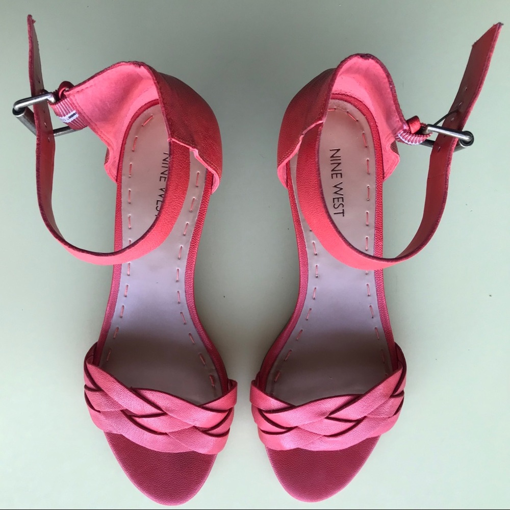 Nine West Valci Orange Wedge Heel Sandals